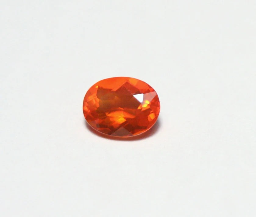 Faceted Mexican Fire Opal 0.6ct Quality Natural Oval Cut Vivid Orange Fire Opal 7x5mm