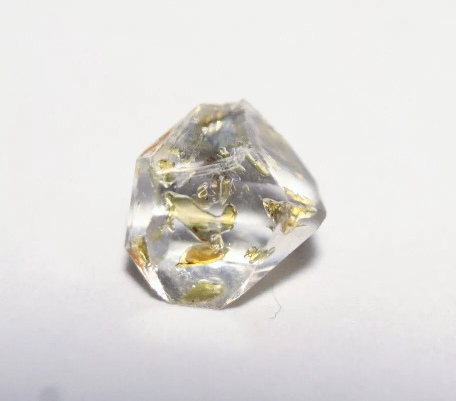 Rare Fluorescent Petroleum Enhydro Oil Diamond Quartz Crystal 1.77ct 8x7mm