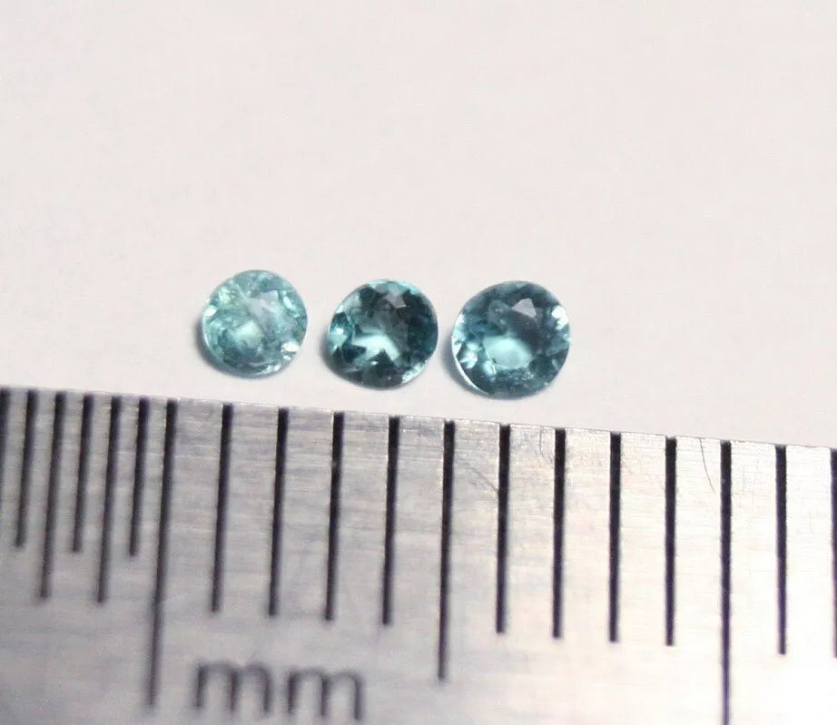 Grandidierite 0.09ct 3pc 1.5mm Exceptional Gem Quality Madagascan Grandidierite