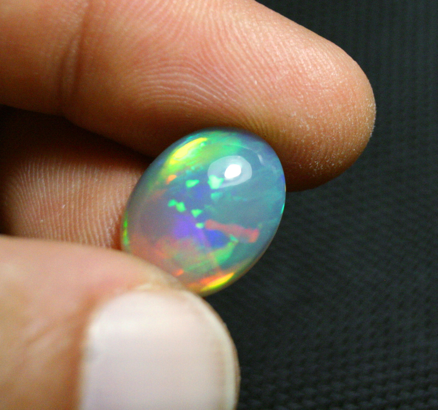 Welo Grey Base Opal 6.5ct Cabochon BroadFlash AAA Natural Opal 17x12mm Video