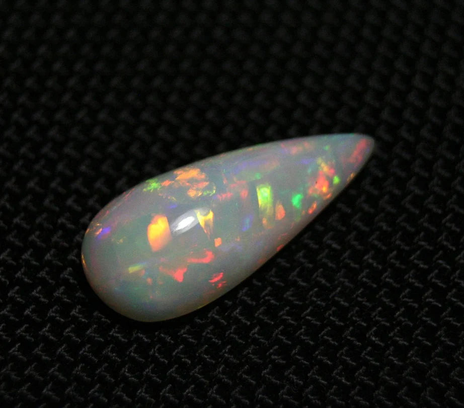 6.4ct Welo Precious Opal Cabochon Rainbow Teardrop AAA Rare Natural Opal Video 23x10mm