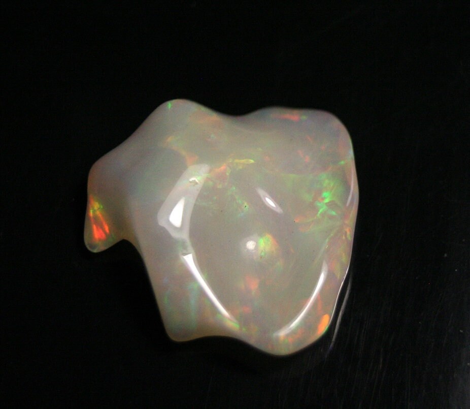 Welo Hand Carved Crystal Opal 6.7ct Neon Rainbow AAA Jelly Opal - See Video