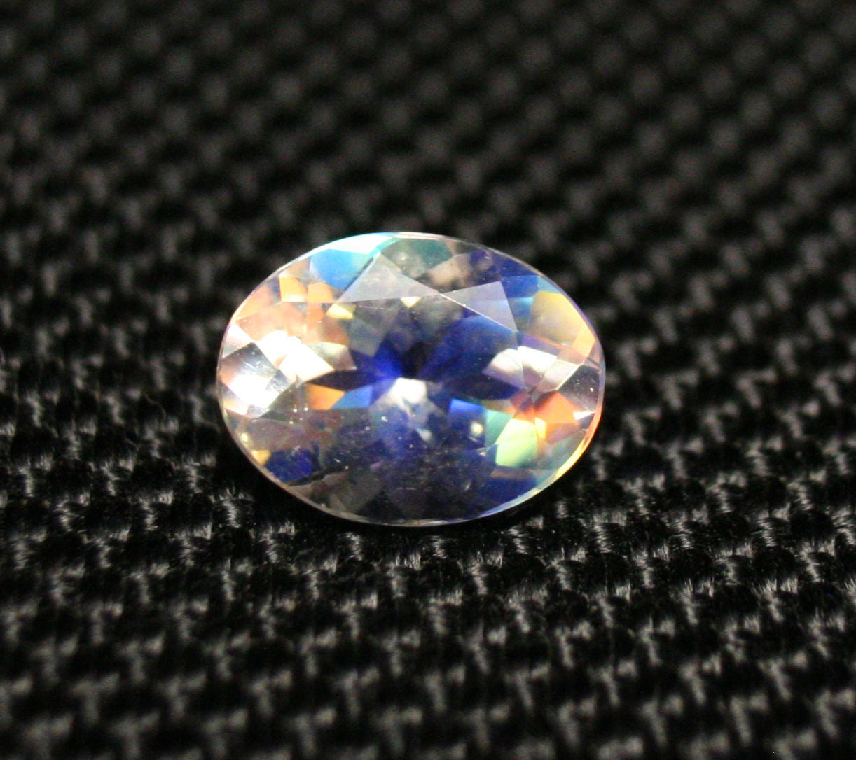 Faceted Moonstone 1.59ct Madagascar AAA Rainbow Moonstone 9x7mm Oval