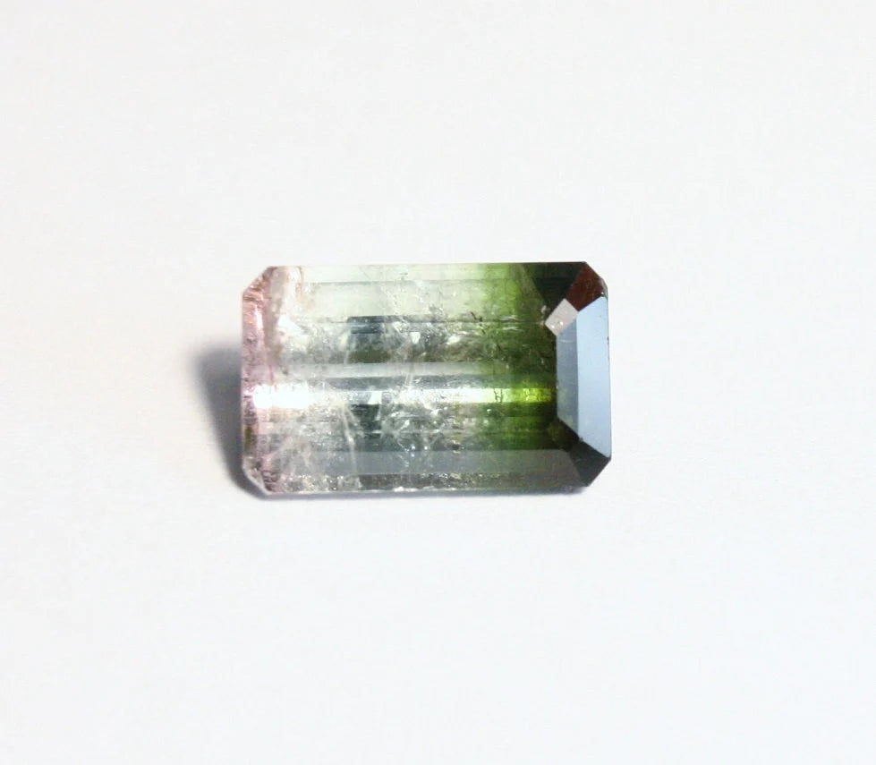 Achroite Tourmaline 4.5ct Stunning Emerald Cut Watermelon Tourmaline 12x7mm