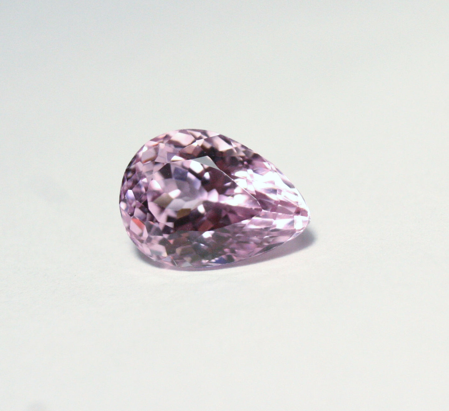 Pink Kunzite 7.18ct Madagascar Scintillating Custom Cut Pear 14x10mm