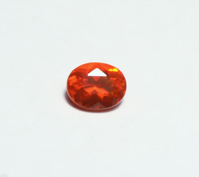 Faceted Mexican Fire Opal 0.48ct Quality Natural Oval Cut Vivid Orange Fire Opal 6x5mm