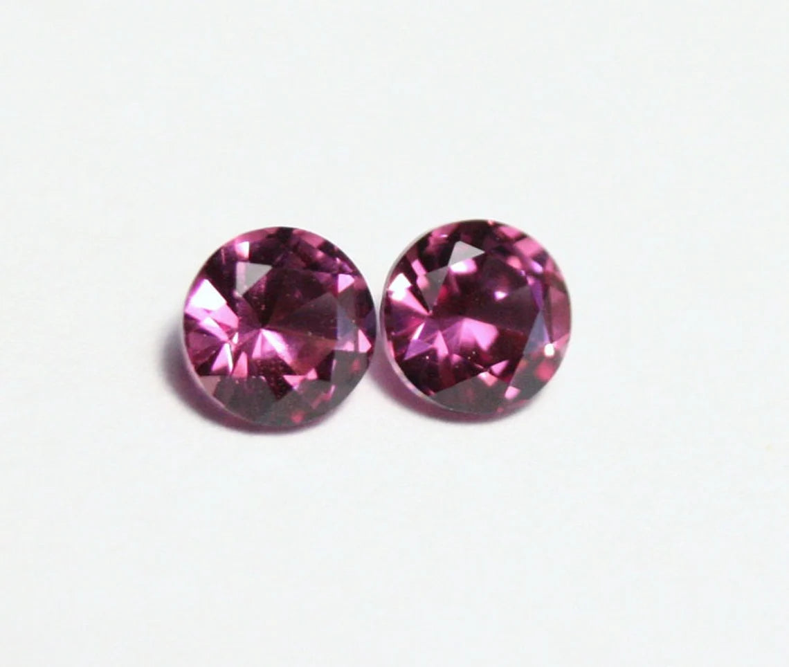 Malaya Garnet Pair 0.68ct Scintillating Rounds Natural Malaya Garnet Madagascar 3.8mm