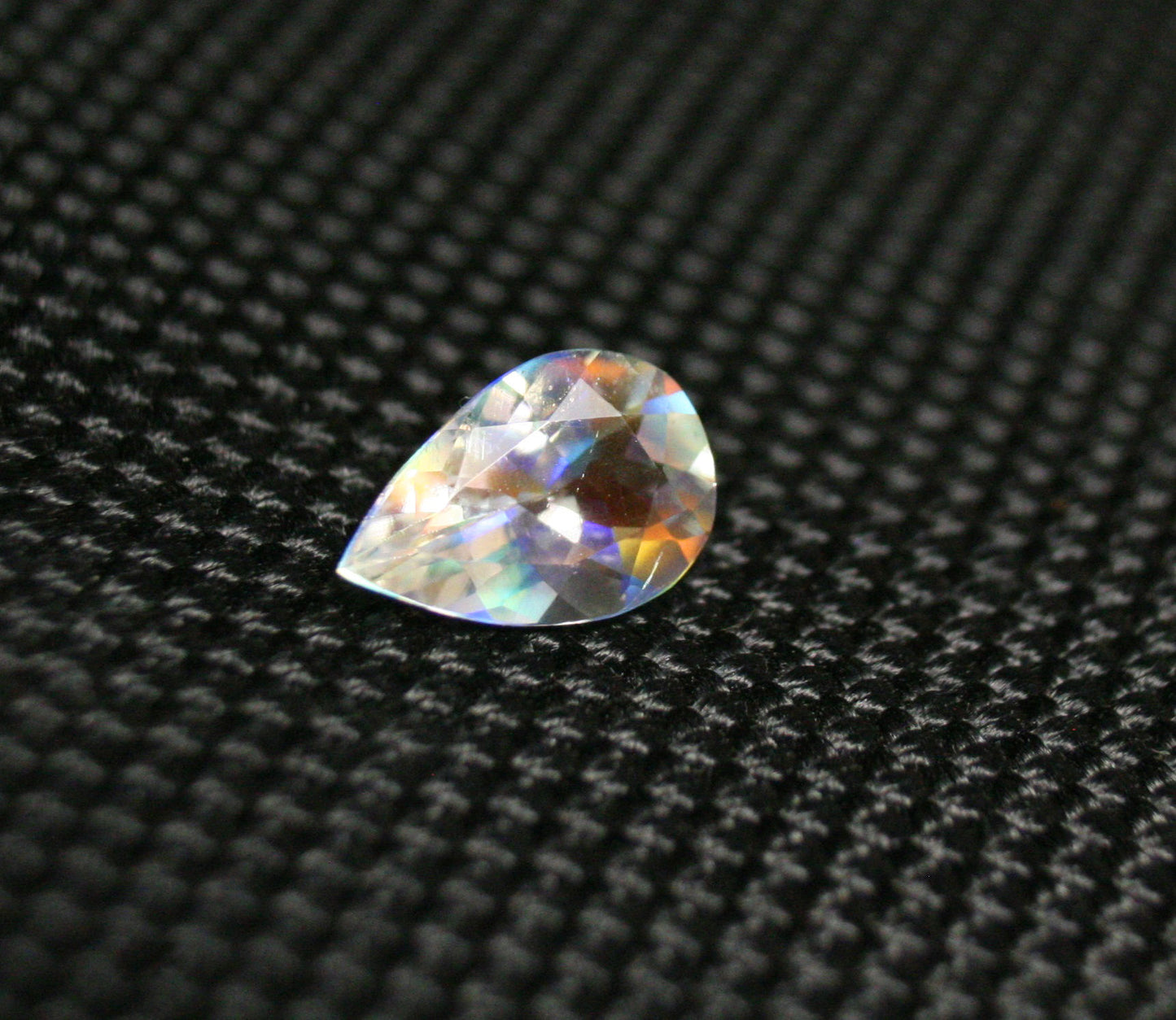 Faceted Moonstone 1.33ct Madagascar AAA Rainbow Moonstone 10x7mm Pear