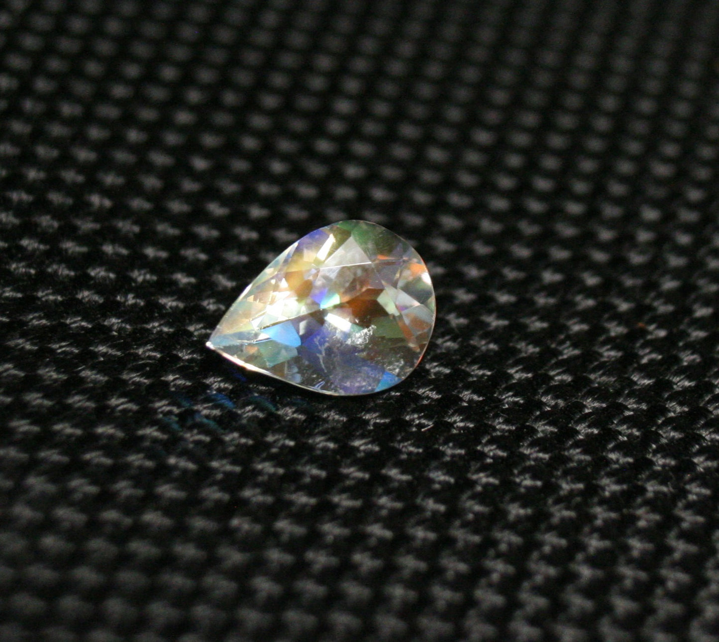 Faceted Moonstone 1.33ct Madagascar AAA Rainbow Moonstone 9x7mm Pear