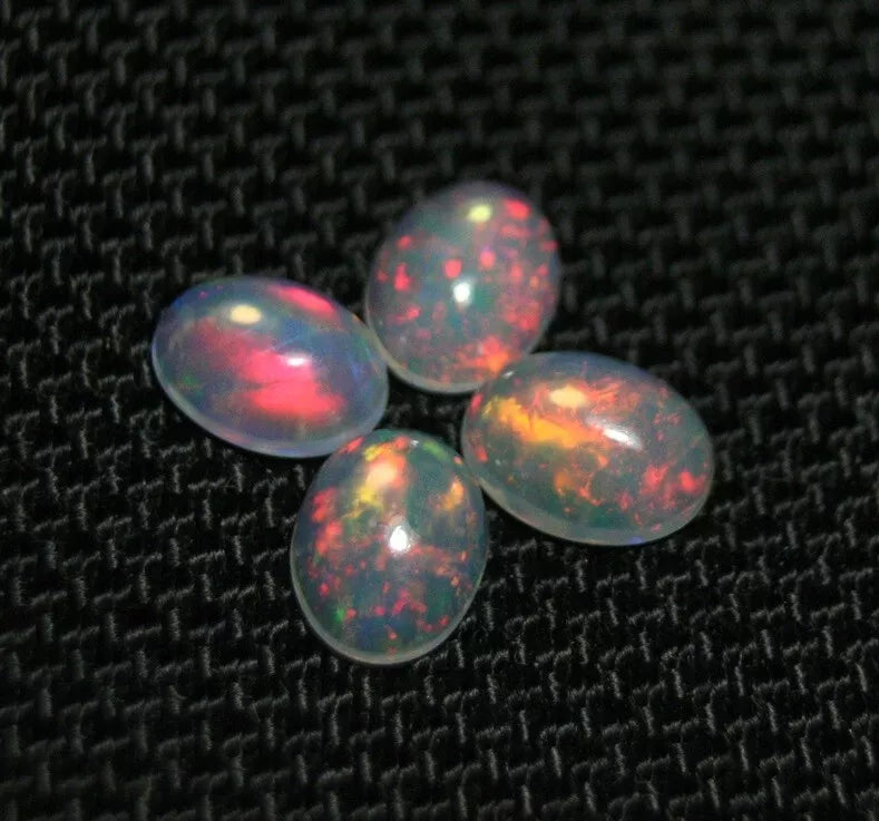 Welo Crystal Opal Cabochon 8x6mm 4pc Lot Lovely Natural Matching Opal Lot 2.88ct