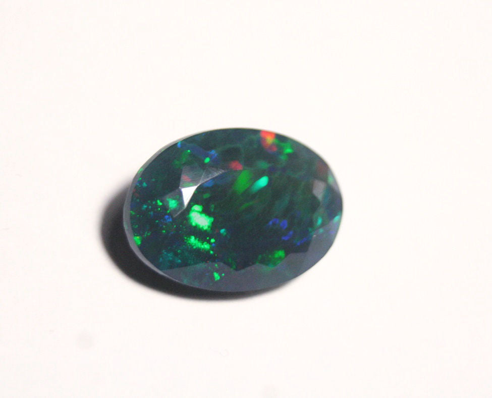 Faceted Black Welo Opal 6ct Honeycomb Confetti AAA Ethiopian Opal 16x11mm