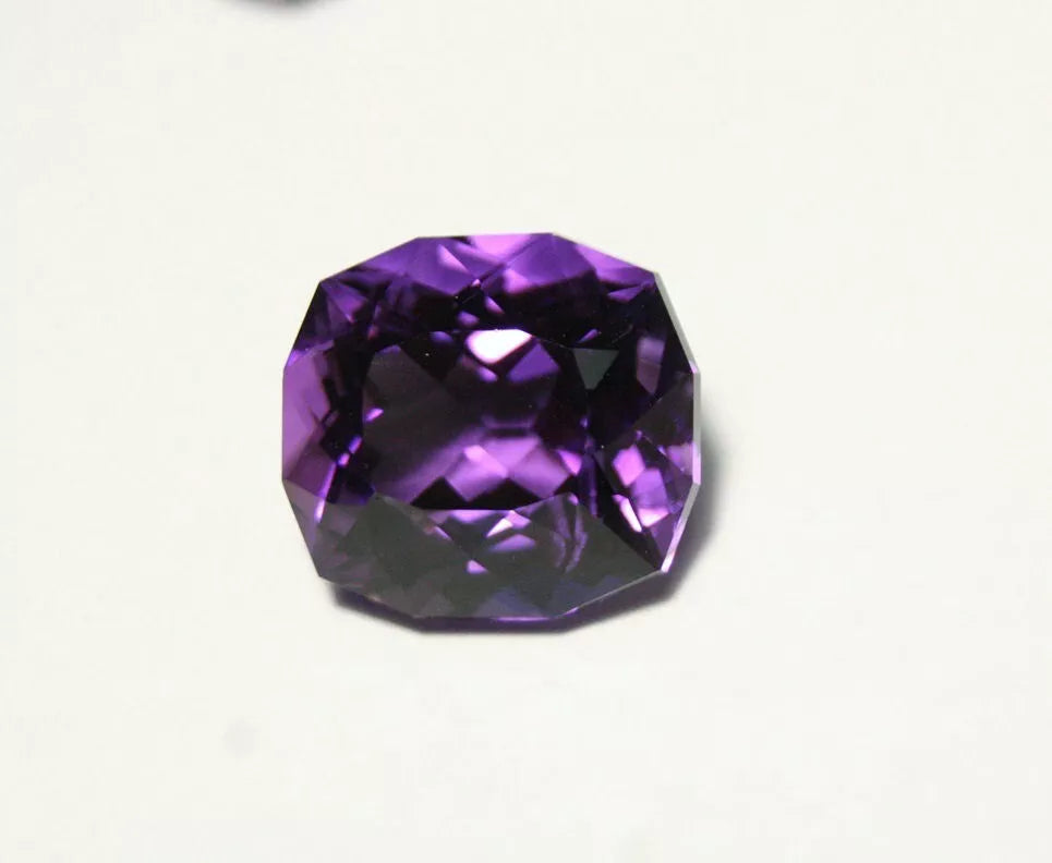 Zambian Amethyst 9.3ct Unique Custom Cushion Cut Gem AAA Amethyst 13x12mm