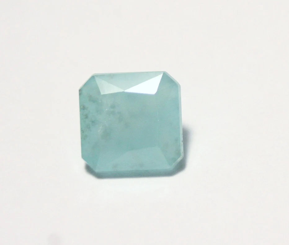 Rare Blue Green Smithsonite 5.6ct Madagascar Faceted Translucent Gem 9x9mm