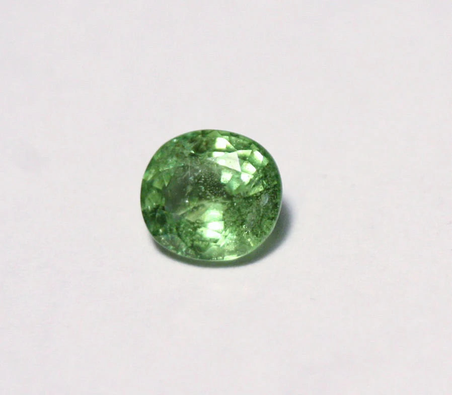 Merelani Mint Grossular Garnet 0.98ct 6.5x5.5mm Rare Vivid Green Faceted Gem