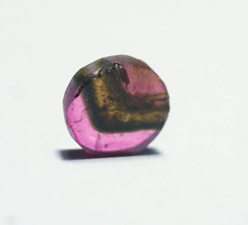 Tourmaline Slice 1.64ct Beautiful Polished Watermelon Tourmaline Madagascar 8x8mm