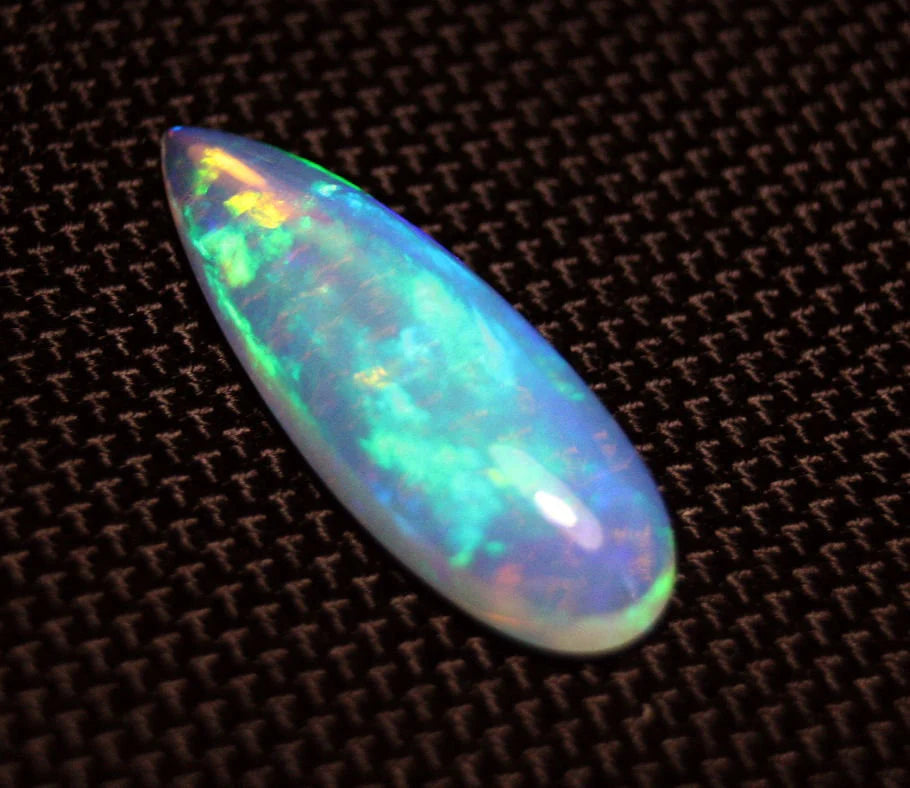 Welo Crystal Opal Cabochon 7.7ct Neon Teardrop Natural Opal See Video 28x10mm