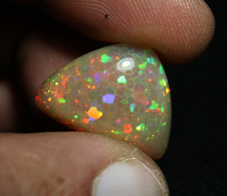 Welo Honey Opal Cabochon 16.2ct Honeycomb Confetti Inferno Natural Opal Video