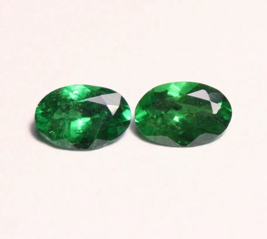 Tsavorite Garnet 1.24ct Oval Pair Rare Emerald Green Fine Gem - Tanzania 6x4mm