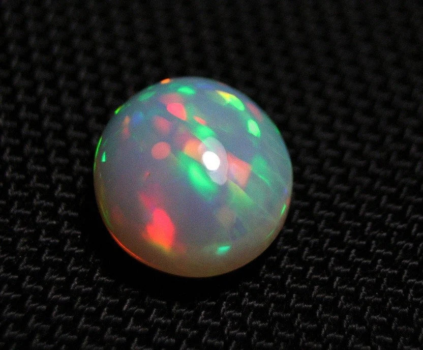 Welo Grey Base Opal Cabochon 7.77ct Harlequin Swirl Natural Opal Ethiopia Video AAA