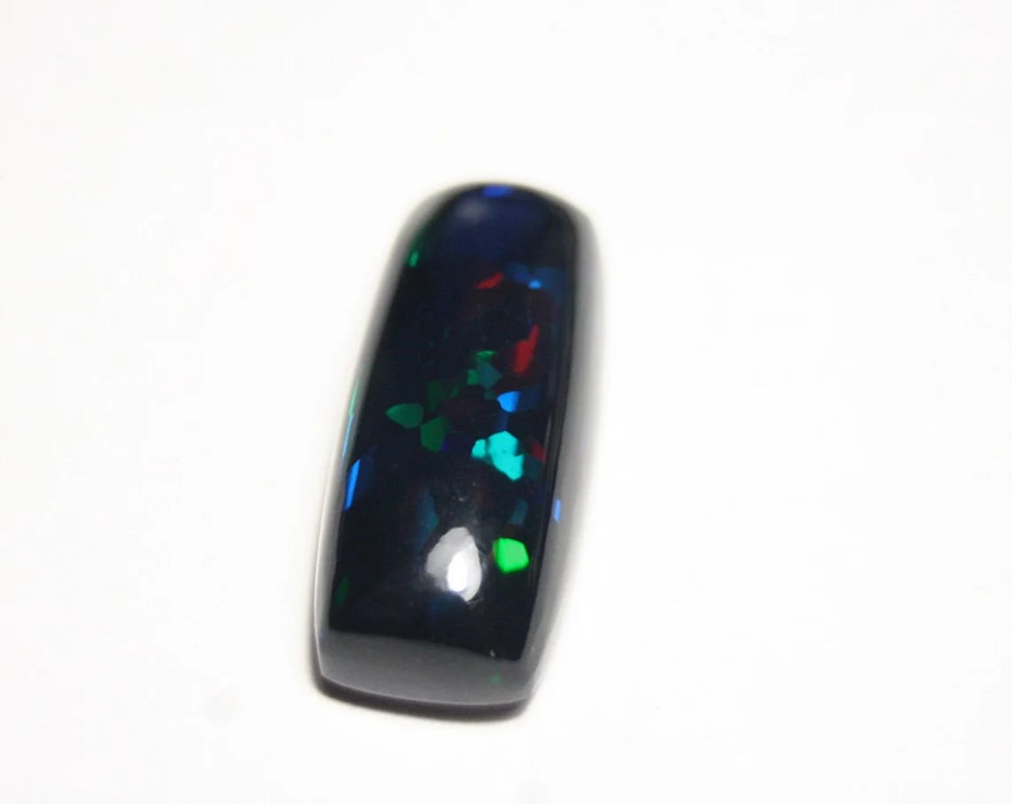 Welo Black Opal Cabochon 13.5ct Harlequin Glitter Bar AAA Ethiopian Opal See Video