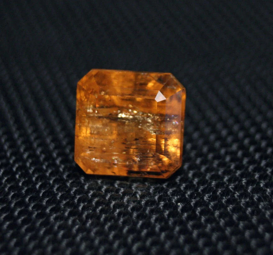 Imperial Topaz 11.8ct Ouro Preto, Brazil, Natural Untreated Rare Orange Topaz 11x11mm