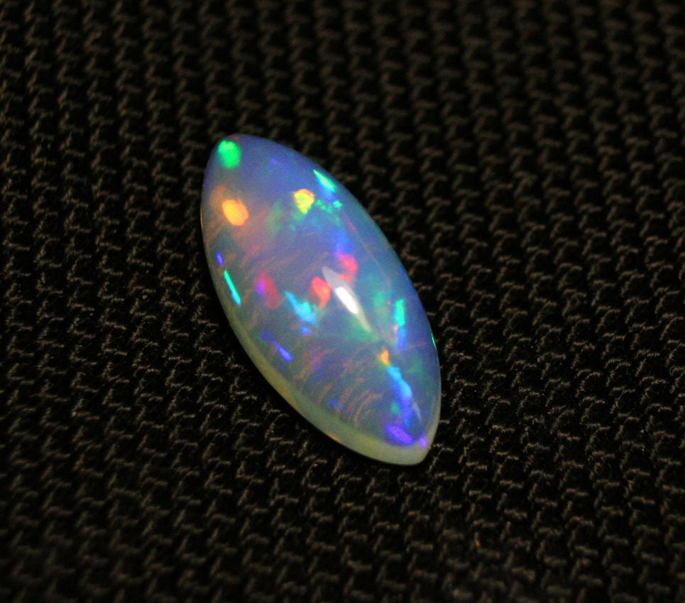 Welo Opal Cabochon 5.68ct Rainbow Marquise Natural Ethiopian Opal 20x9mm