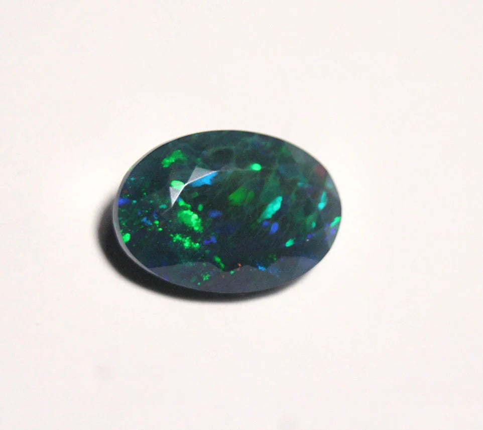 Faceted Black Welo Opal 6ct Honeycomb Confetti AAA Ethiopian Opal 16x11mm