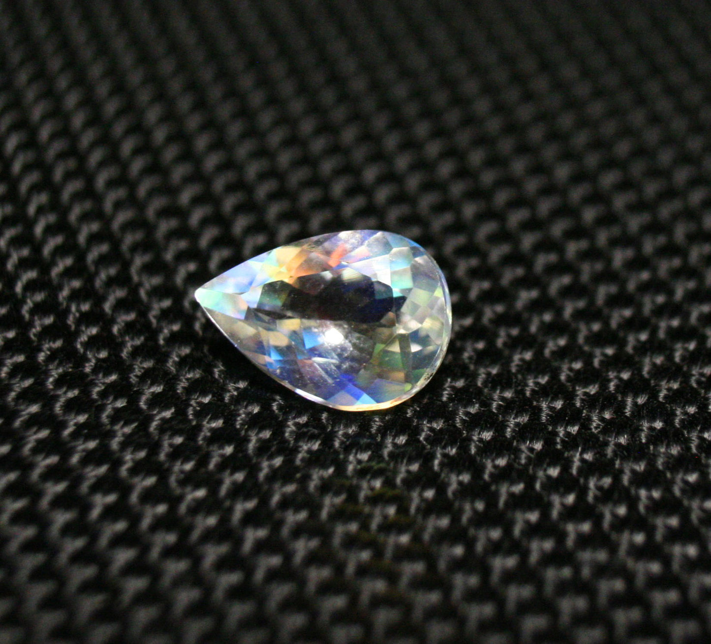 Faceted Moonstone 1.62ct Madagascar AAA Rainbow Moonstone 10x7mm Pear