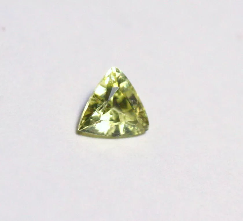 Burmese Chrysoberyl 0.43ct Rare Yellow AAA Scintillating Trillion Cut 5x5mm