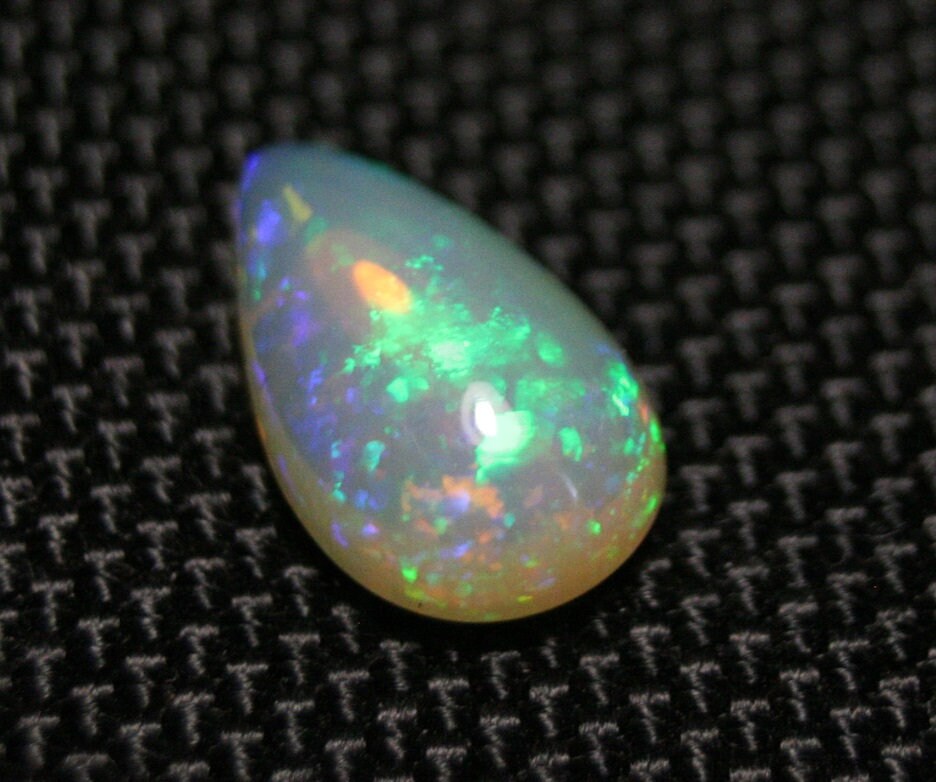 Welo Crystal Opal Cabochon 3.86ct Digital Neon Flash Teardrop Natural Opal See Video 16x9mm