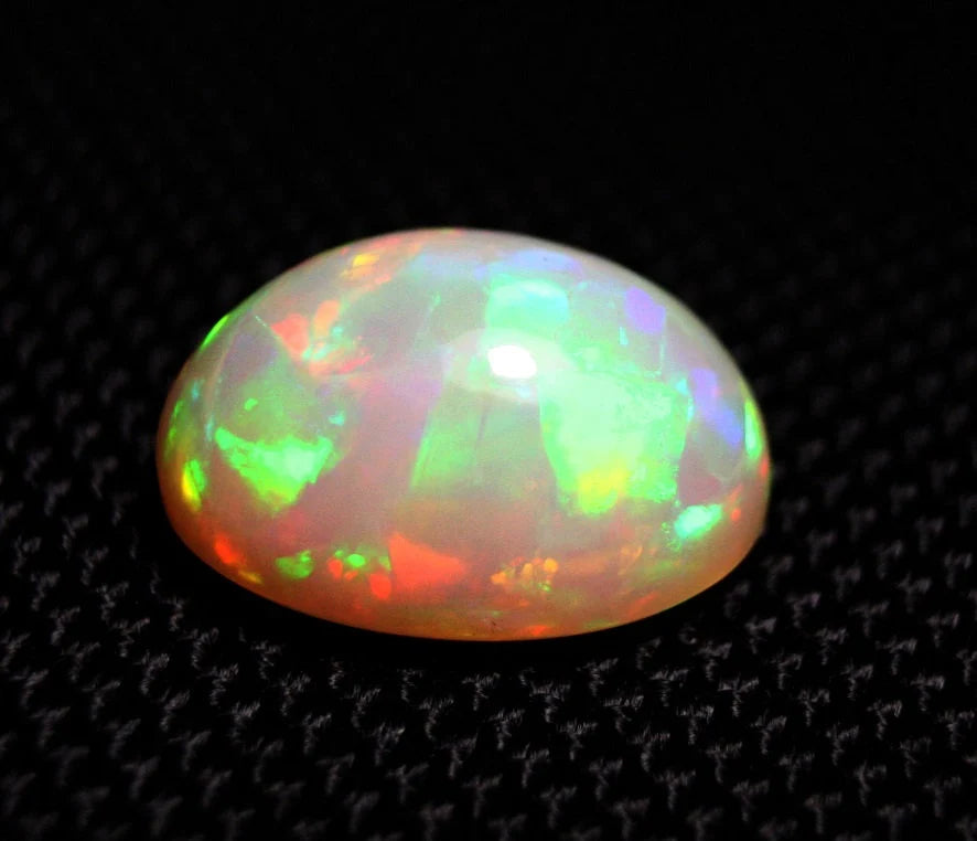 Mezezo Precious Opal Cabochon 8.77ct Rainbow Mosaic Rare Natural Opal See Video