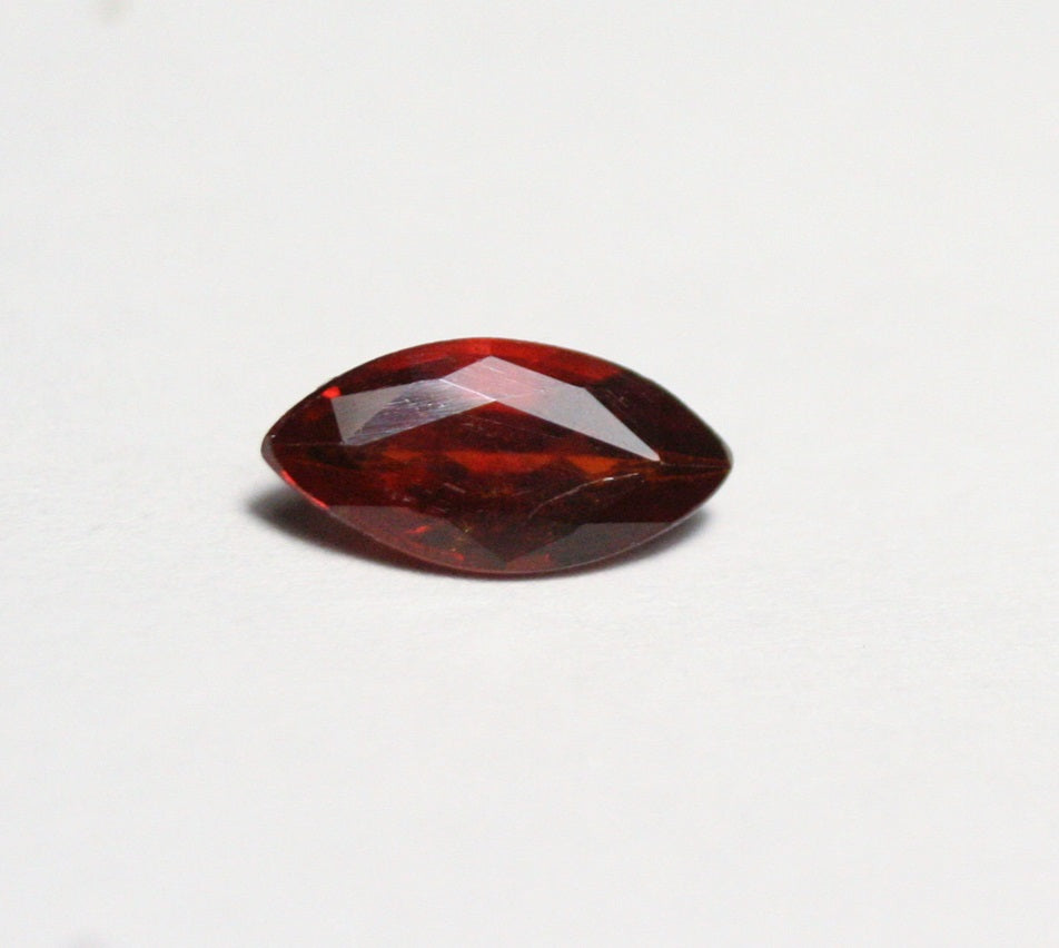 Clinohumite 0.73ct Ultra Rare Deep Orange / Red Faceted Gem - Pakistan 8x4mm