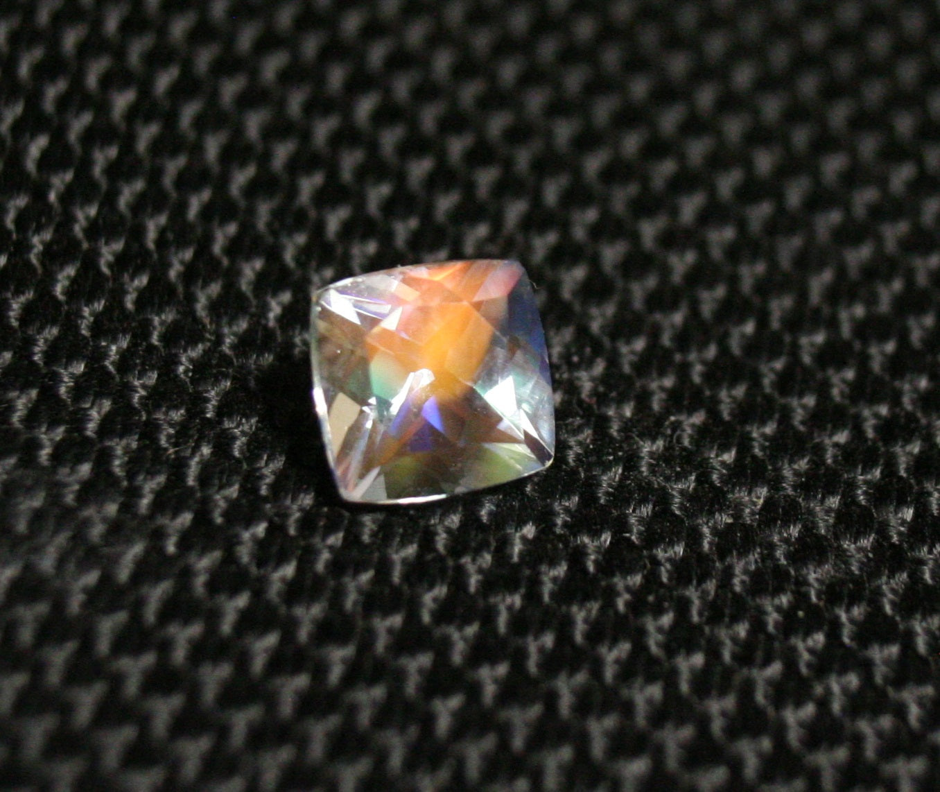 Faceted Moonstone 1.09ct Madagascar AAA Rainbow Moonstone 6x6mm Cushion