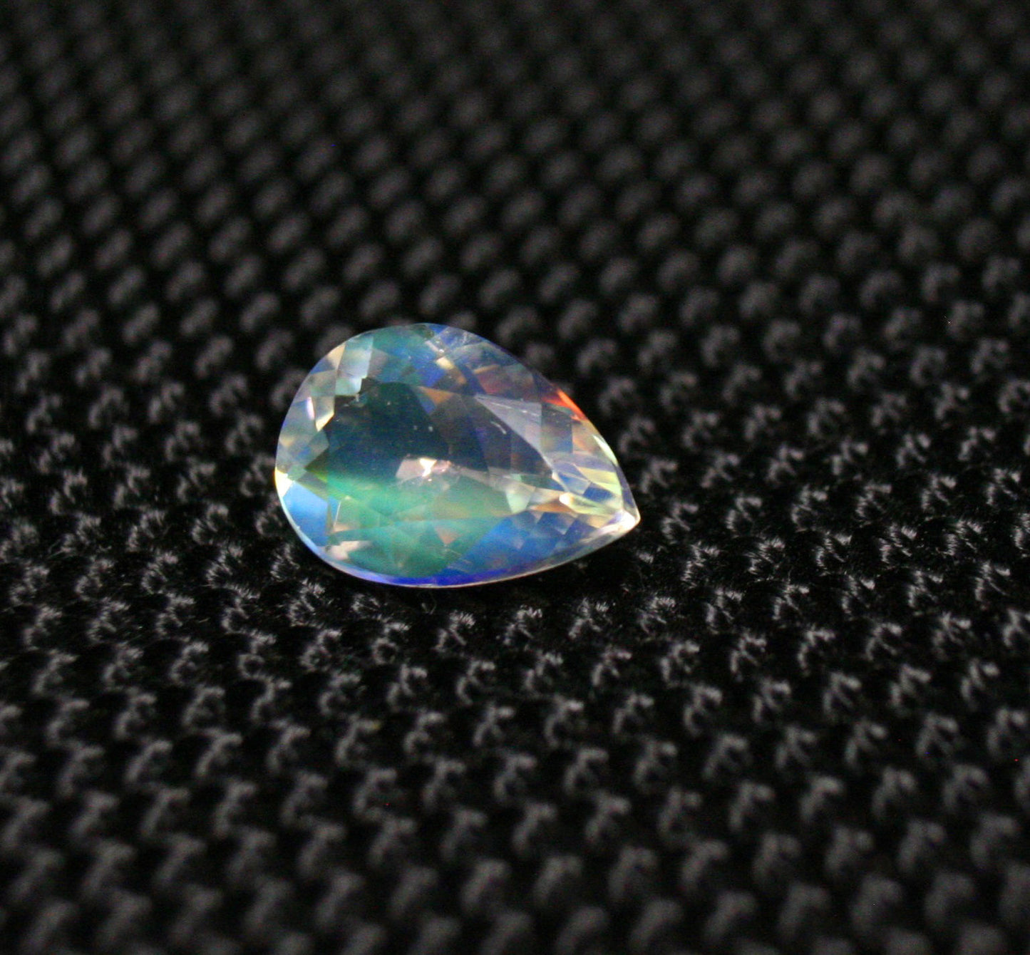 Faceted Moonstone 1.16ct Madagascar AAA Rainbow Moonstone 9x6mm Pear