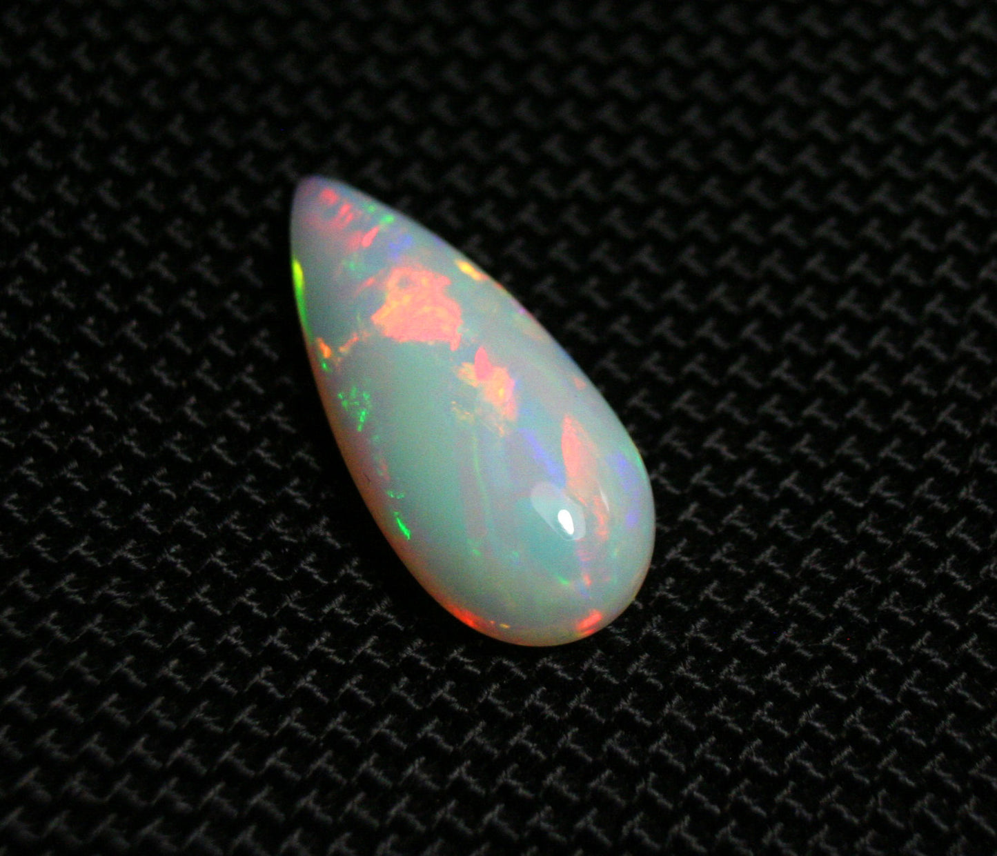 Welo Precious Opal Cabochon 4.8ct Rainbow Teardrop Natural Ethiopian Opal Video 22x9mm