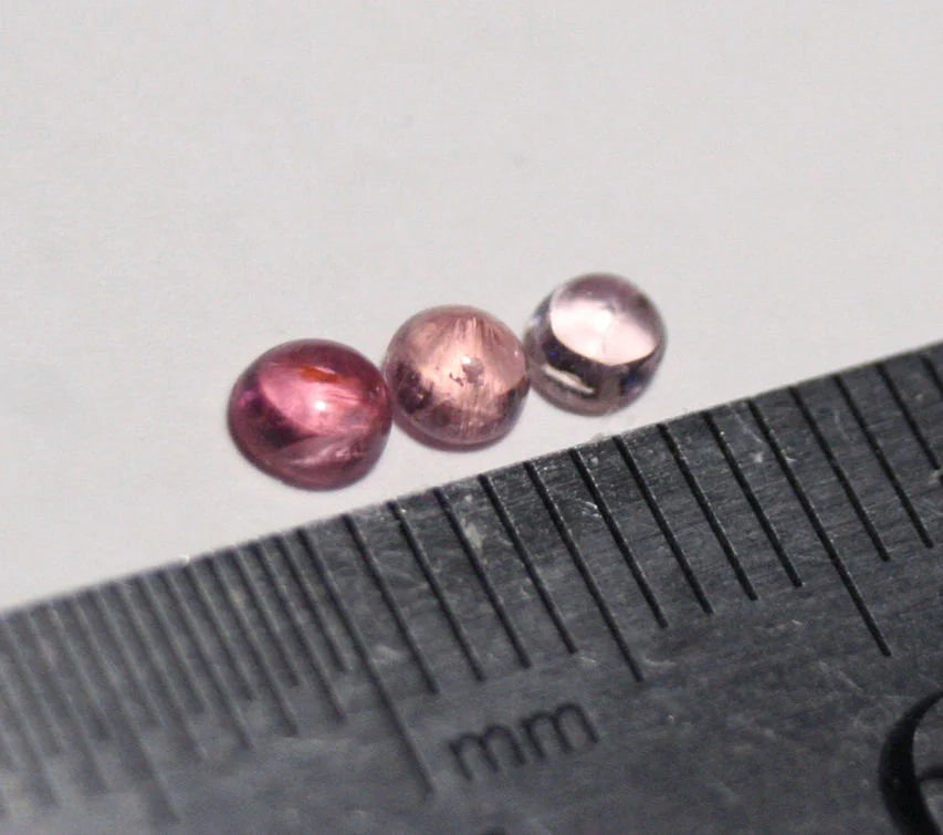 Pezzottaite Cabochon 3pc Lot 0.4ct Ultra Rare Raspberry Beryl - Madagascar