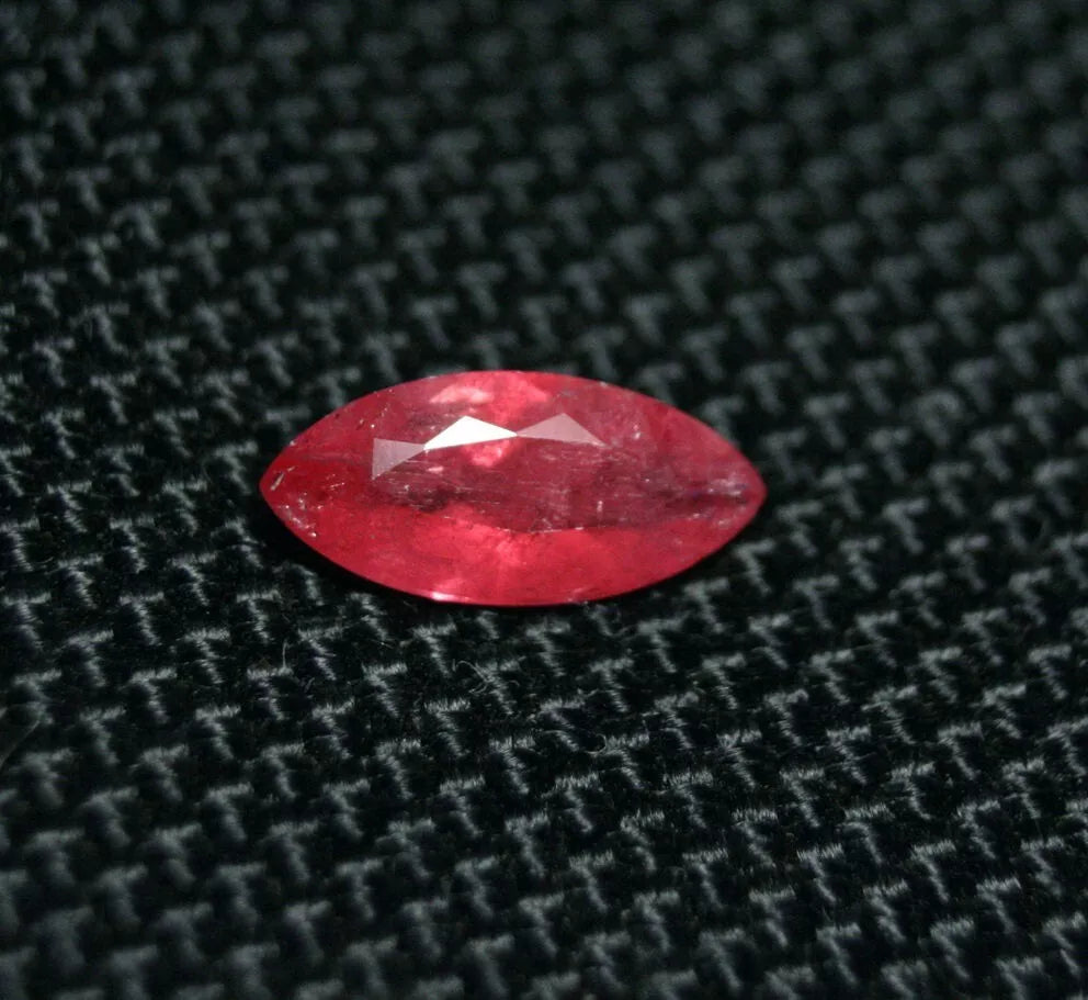 Rare Faceted Rhodonite 1.28ct Brazil Ultra Rare Crimson Red Gem Rhodonite 11x5mm