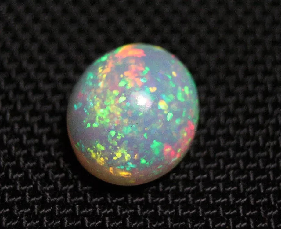 Welo Opal Cabochon 7ct Confetti Blaze Natural Crystal Opal Ethiopia Video 15x12mm