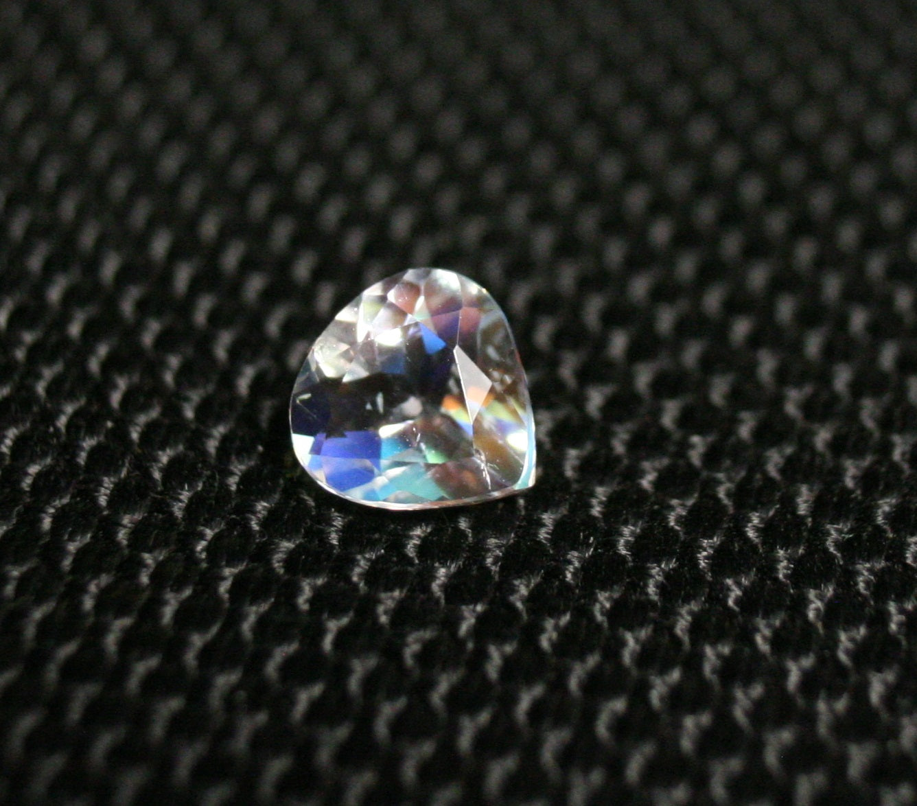 Faceted Moonstone 0.8ct Madagascar AAA Rainbow Moonstone 6x6mm Pear