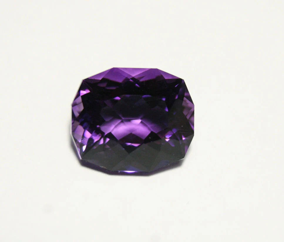 Zambian Amethyst 9ct Unique Custom Cushion Cut Gem - AAA Amethyst 14x11mm