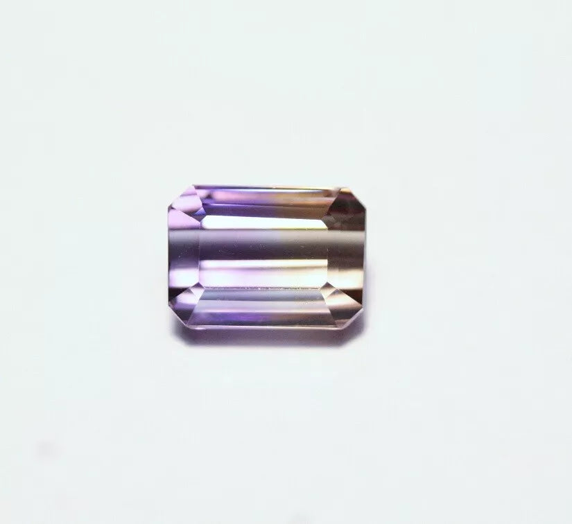 Bolivian Ametrine 3.3ct Lovely Clean BiColour Emerald Cut Natural Gem 9x7mm