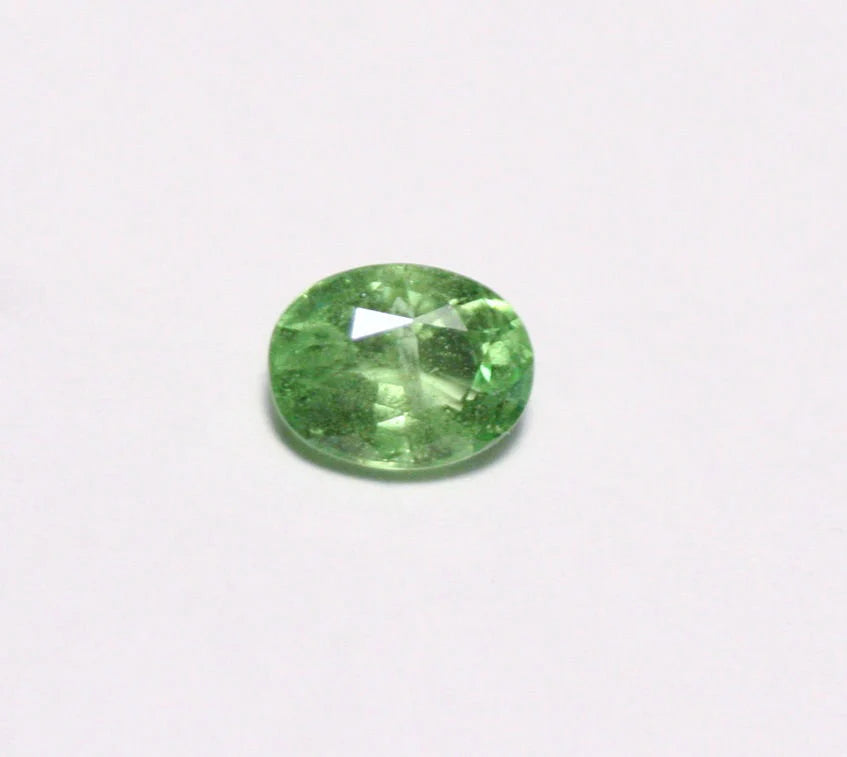 Merelani Mint Grossular Garnet 0.67ct 6x4.5mm Rare Vivid Green Faceted Gem Tanzania