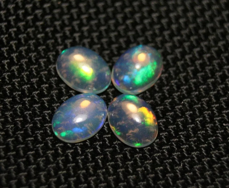 Welo Crystal Opal Cabochon 8x6mm 2.8ct 4pc Lot Lovely Natural Matching Opal Lot