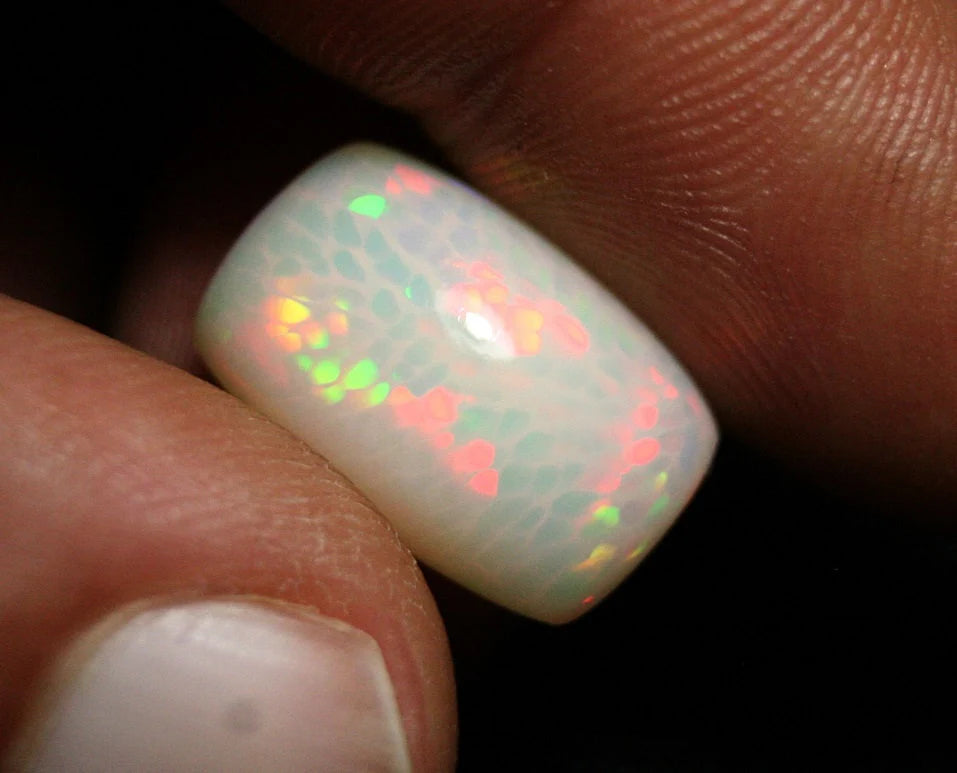 Precious Welo Opal Cabochon 10.2ct Rainbow Snakeskin Rare AAA Natural Opal Video