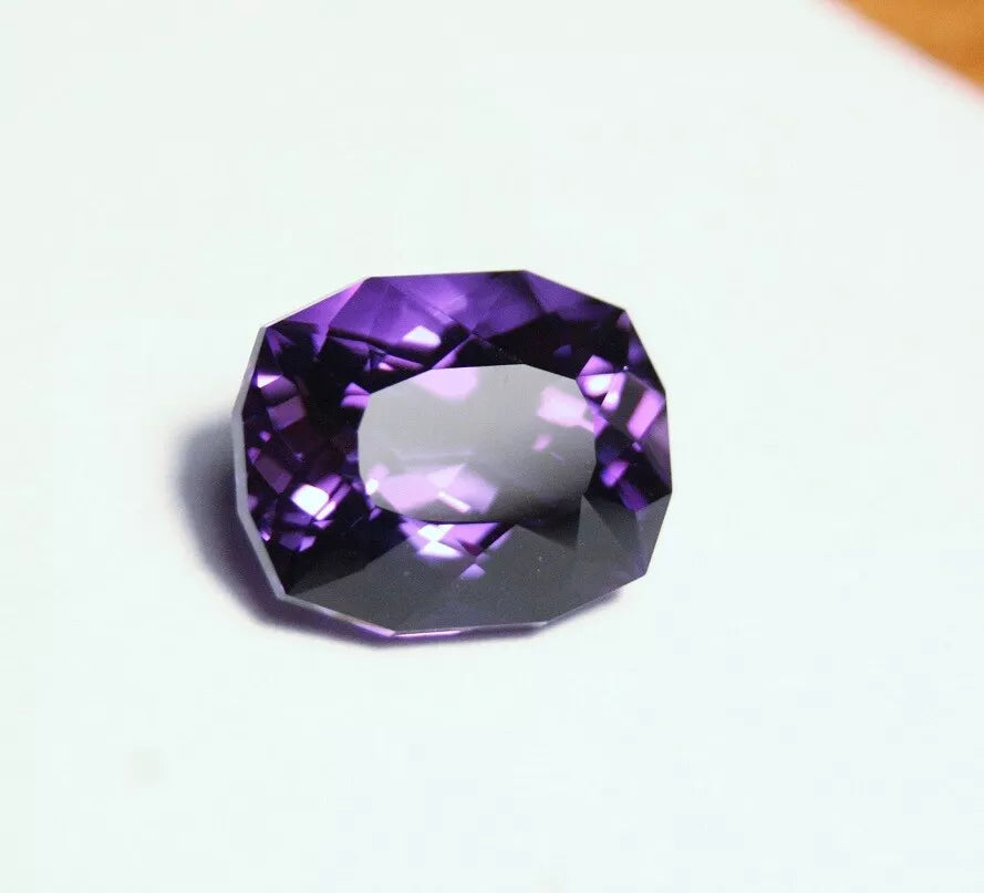 7.8ct Zambian Amethyst - Unique Custom Cushion Cut Gem - AAA Amethyst 13x11mm