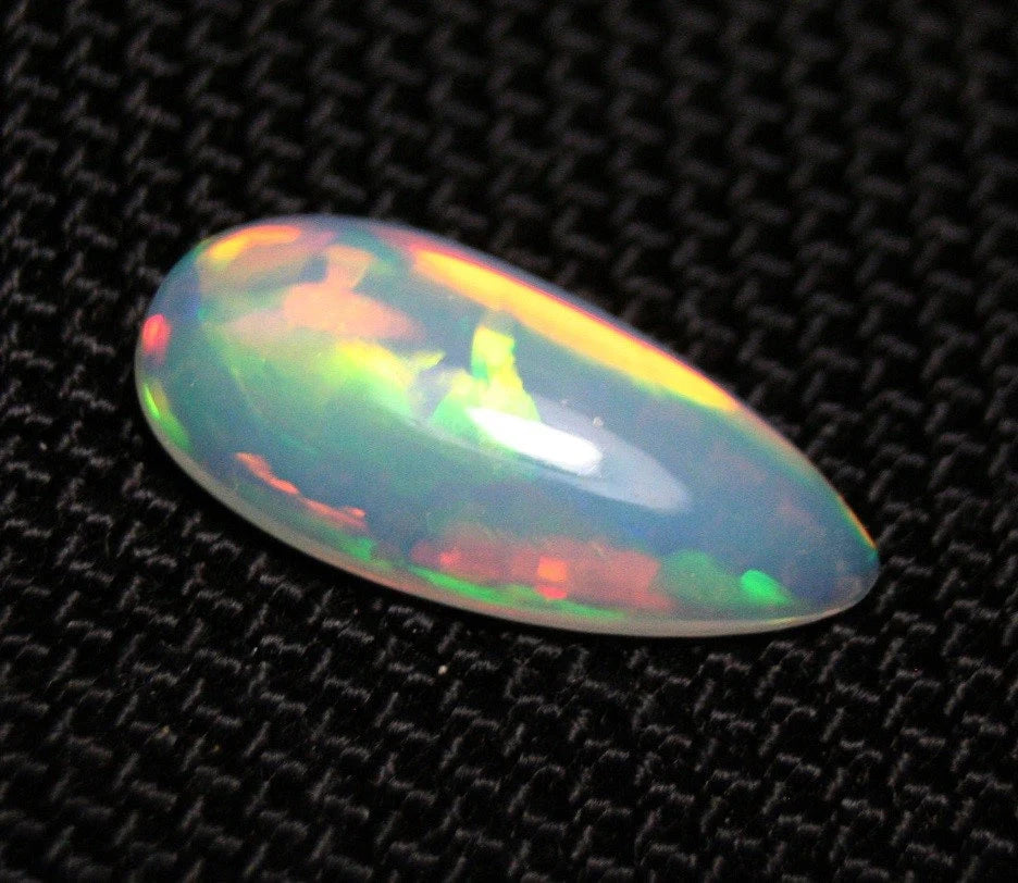 Welo Crystal Opal Cabochon 3.1ct Rainbow Blaze Teardrop Natural Opal See Video 19x9mm