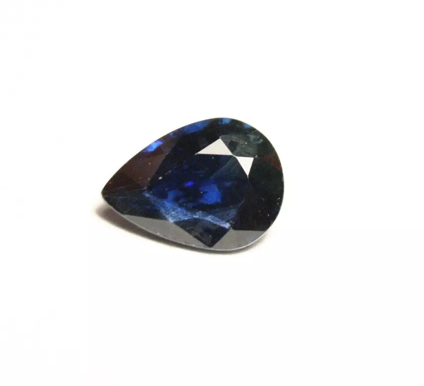 Umba Sapphire 0.82ct Deep Royal Blue Pear Untreated Sapphire Tanzania 7x5mm