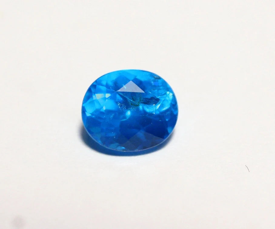 Neon Blue Apatite 1.35ct Vibrant Oval Cut Lagoon Blue Gemstone Tanzania 7x6mm AAA