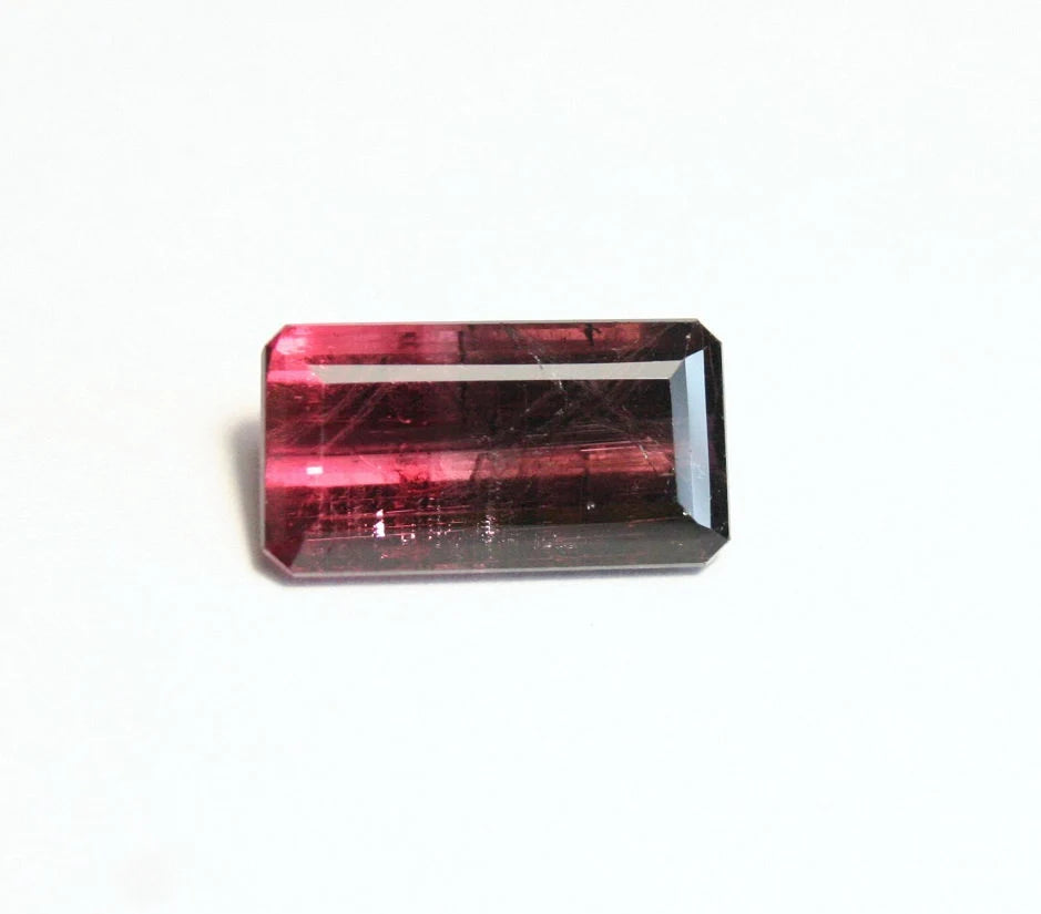 Congo Bi Colour Rubellite Tourmaline 7.5ct Stunning Emerald Cut Gemstone Pink Purple