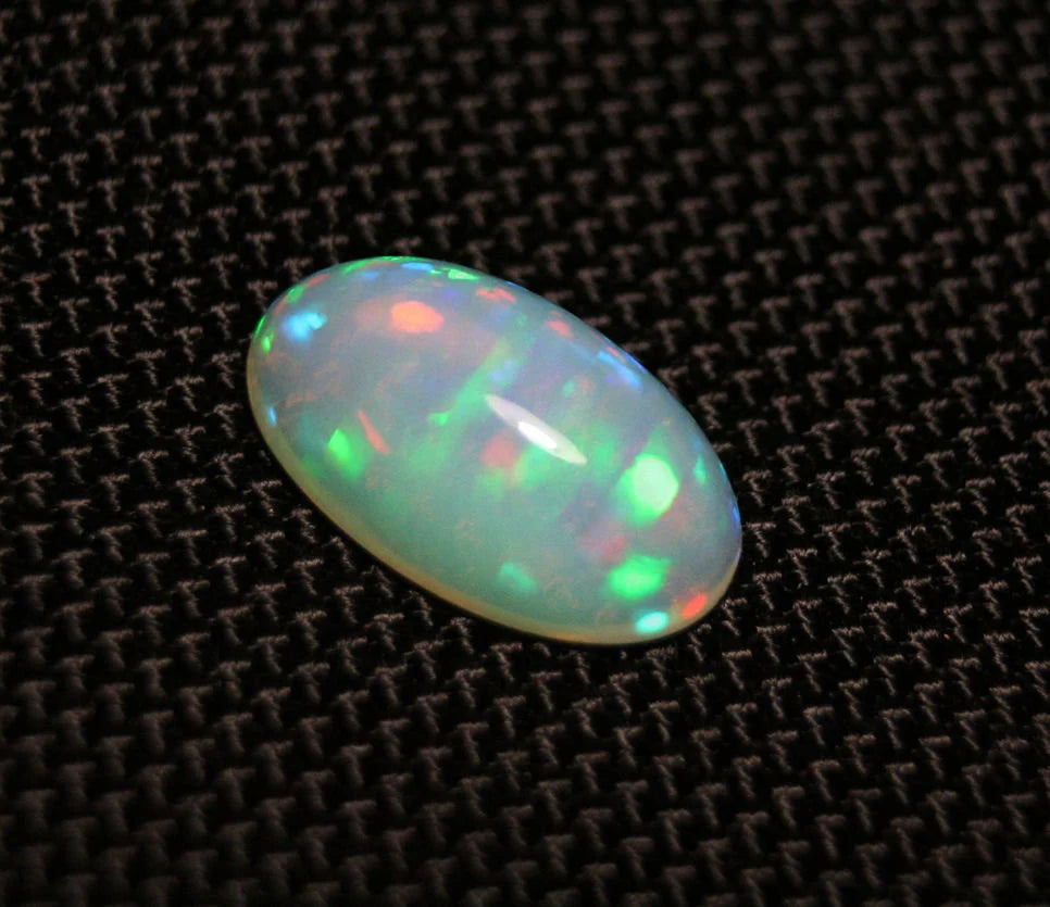 Welo Crystal Opal Cabochon 5.6ct Rainbow Ribbon Natural Ethiopian Opal Video